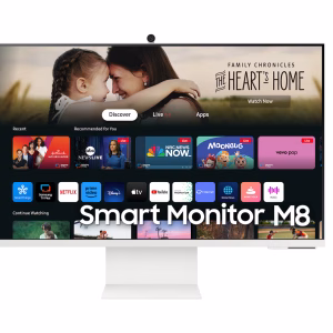 Samsung M80D 32" Smart Monitor, 4K UHD VA Display, 60Hz Refresh Rate, 4ms Response Time, White
