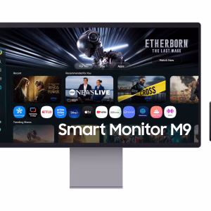 Samsung M9 M90SF 32" Smart OLED Monitor, 4K Resolution, 165Hz Refresh Rate, 0.03ms Response Time, Eclipse Silver