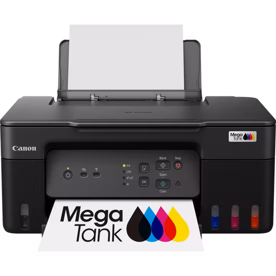 Canon PIXMA G3430 MegaTank AIO Printer, Fast 11ipm Print, 100-Sheet Tray, USB, Wifi, Black