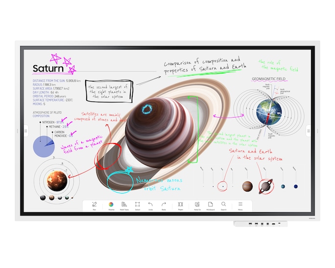 SAMSUNG Flip Pro WMB Interactive Display, 65″ 4K UHD VA Touch Display, 60Hz Refresh Rate, 8ms Response Time, White