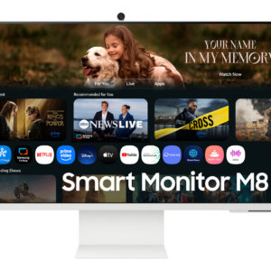 Samsung M8 M80F 4K Samsung Vision AI Smart Monitor, 4K 32" VA Display, 60Hz Refresh Rate, 4ms Response Time, White