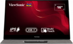 ViewSonic TD1655 16" Full HD Touch Portable Monitor, 60Hz Refresh Rate, 6.5ms Response Time, Silver