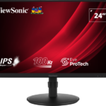ViewSonic VG2408 24" FHD Monitor, IPS Panel, 100Hz Refresh Rate, 5ms Response Time, Black