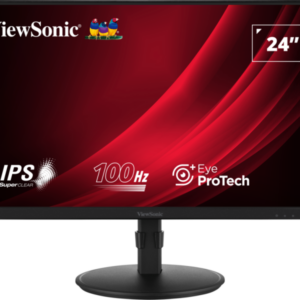 ViewSonic VG2408 24" FHD Monitor, IPS Panel, 100Hz Refresh Rate, 5ms Response Time, Black