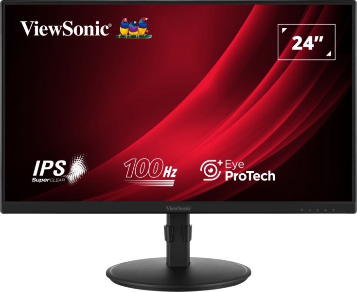 ViewSonic VG2408 24″ FHD Monitor, IPS Panel, 100Hz Refresh Rate, 5ms Response Time, Black