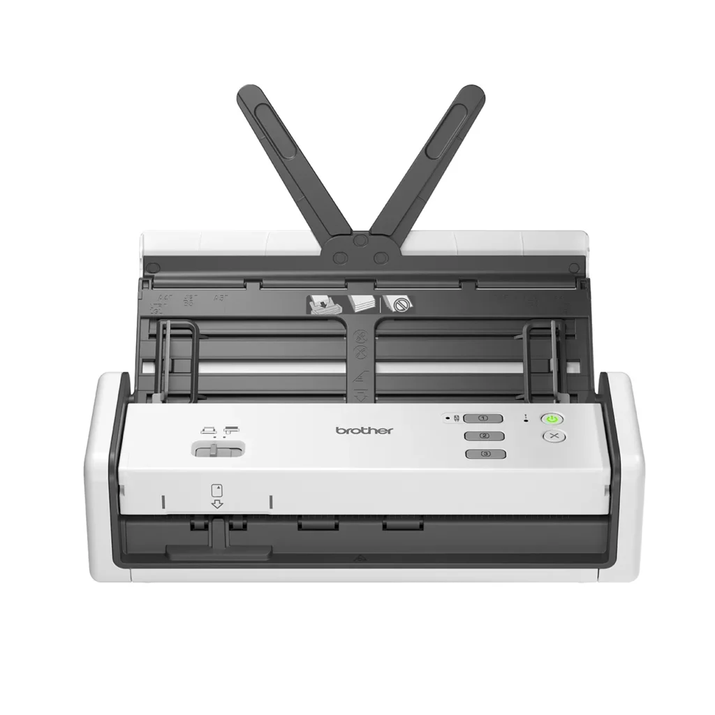 Brother ADS-1300 Portable Document Scanner, 30ppm and 60ipm, 2-sided Color Scan, 20 Sheets, USB, White