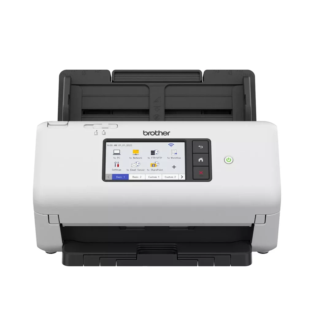 Brother ADS-4700W Desktop Scanner, 40ppm Simplex and 80ipm Duplex Scanning, 80-Page ADF, USB, Wi-Fi & Ethernet, White