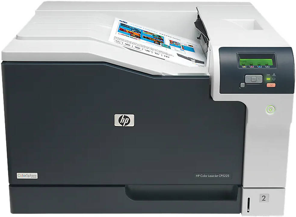 HP Color LaserJet A3 CP5225n Professional Printer, Up to 20ppm Black & Color, 250-Sheet Face-Down Output Bin, USB, Ethernet, White