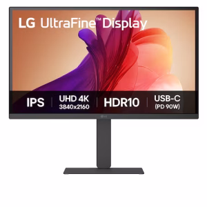 LG 27" UltraFine Monitor, 4K UHD IPS Display, 60Hz Refresh Rate, 5ms Response Time, Black
