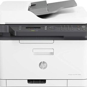 HP Color Laser 179FNW All in One Laser Printer, Up to 19 ppm Black, Up to 4 ppm Color, 150 Sheet Paper Tray Ethernet, Wi-Fi, White
