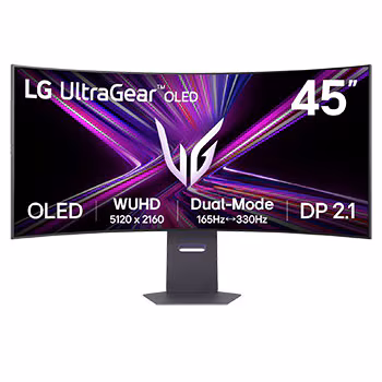 LG 45″ UltraGear 45GX950A 5K2K (5120 x 2160) Resolution OLED Gaming Monitor, 165Hz Refresh Rate, 0.03ms Response Time, Black
