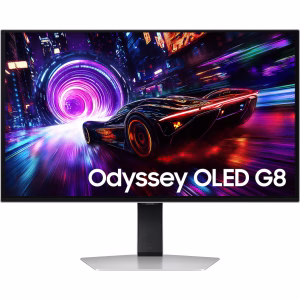 Samsung Odyssey G8 Gaming Monitor, 27" 4K UHD OLED Display, 240Hz Refresh Rate, 0.03ms Response Time, Silver