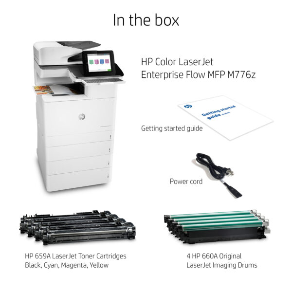 HP Color LaserJet Enterprise Flow MFP M776z Printer, Up to 46 ppm Print Speed, USB, Ethernet, Wifi, White - Image 11