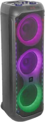Engage EPS-0832/W60 8"x3 Party Speaker, Dynamic Disco Lights, Rechargeable Battery, Powerful Audio Performance, FM Radio Functionality, Convenient Remote Control, Black - Image 3