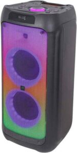 Engage EPS-1022/W80 10"X 2 Party Speaker, Dynamic Disco Lights, Rechargeable Battery, Powerful Audio Performance, FM Radio Functionality, Convenient Remote Control, Black - Image 2
