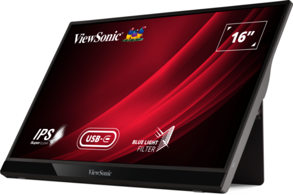 Viewsonic VG1655 16" USB-C Portable Business Monitor, 60Hz Refresh Rate, 6.5Ms Response Time, Black - Image 3