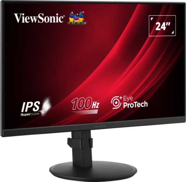ViewSonic VG2408 24" FHD Monitor, IPS Panel, 100Hz Refresh Rate, 5ms Response Time, Black - Image 2