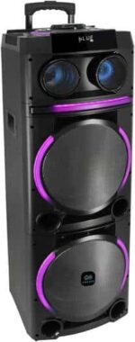 Engage EPS-1222/W100 12" X 2 Party Speaker, Dynamic Disco Lights, Rechargeable Battery, Powerful Audio Performance, FM Radio Functionality, Convenient Remote Control, Black - Image 3