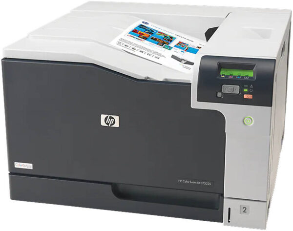 HP Color LaserJet A3 CP5225n Professional Printer, Up to 20ppm Black & Color, 250-Sheet Face-Down Output Bin, USB, Ethernet, White - Image 3