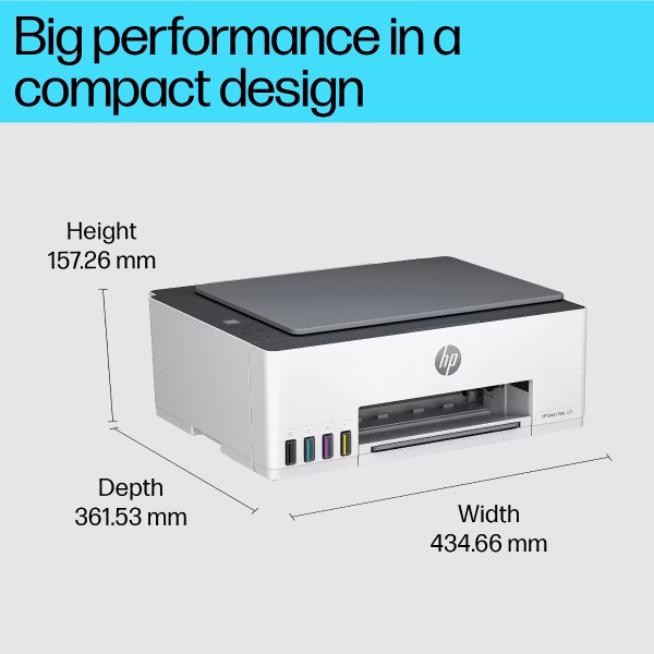 HP Smart Tank 520 All-in-One Printer, 12ppm Black & 5ppm Color Print Speed, USB, White - Image 9