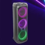 Engage EPS-0832/W60 8"x3 Party Speaker, Dynamic Disco Lights, Rechargeable Battery, Powerful Audio Performance, FM Radio Functionality, Convenient Remote Control, Black - Image 4