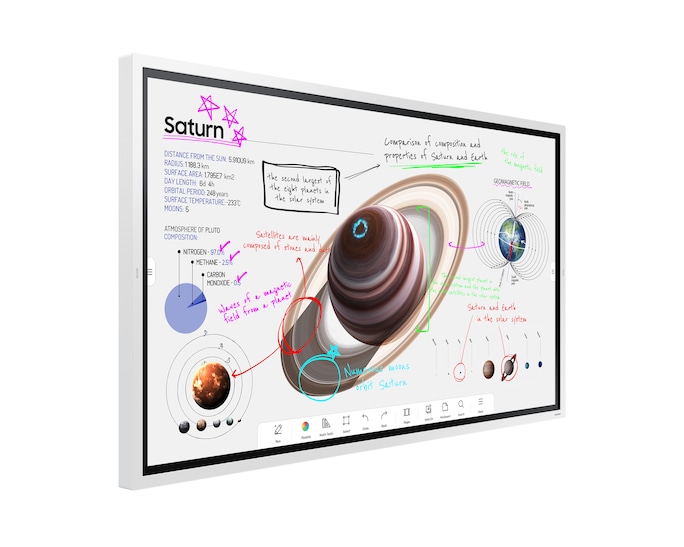 SAMSUNG Flip Pro WMB Interactive Display, 65″ 4K UHD VA Touch Display, 60Hz Refresh Rate, 8ms Response Time, White