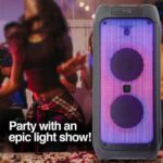 Engage EPS-1022/W80 10"X 2 Party Speaker, Dynamic Disco Lights, Rechargeable Battery, Powerful Audio Performance, FM Radio Functionality, Convenient Remote Control, Black - Image 3
