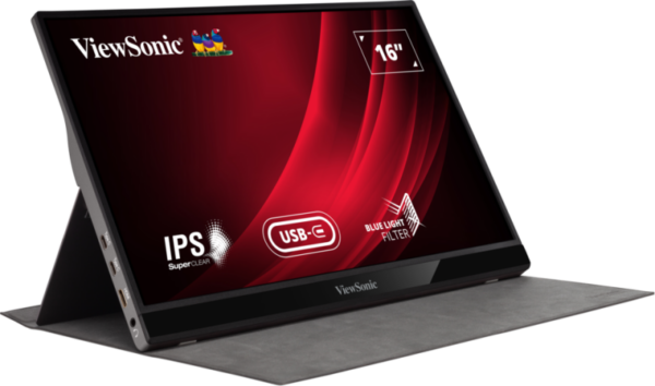 Viewsonic VG1655 16" USB-C Portable Business Monitor, 60Hz Refresh Rate, 6.5Ms Response Time, Black - Image 2
