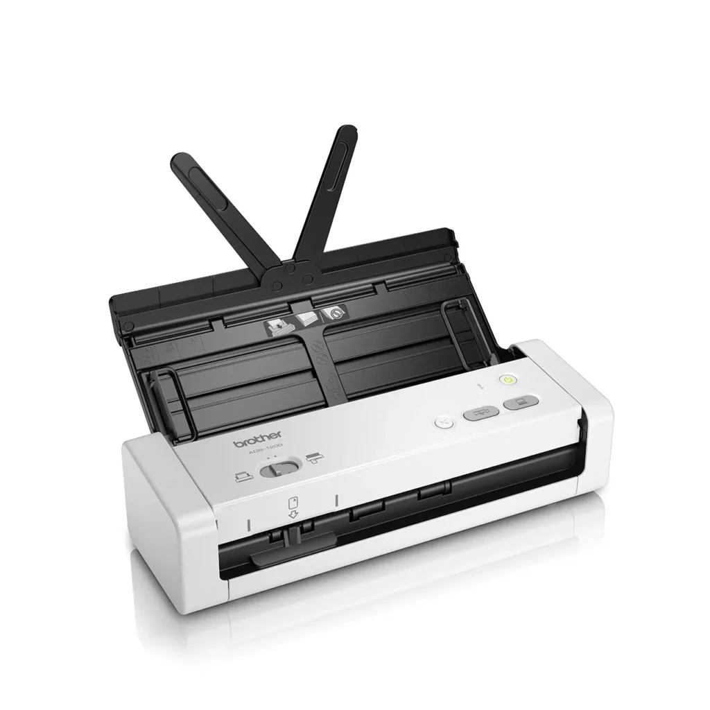 Brother ADS-1200 Portable Document Scanner, 25ppm and 50ipm, USB, White