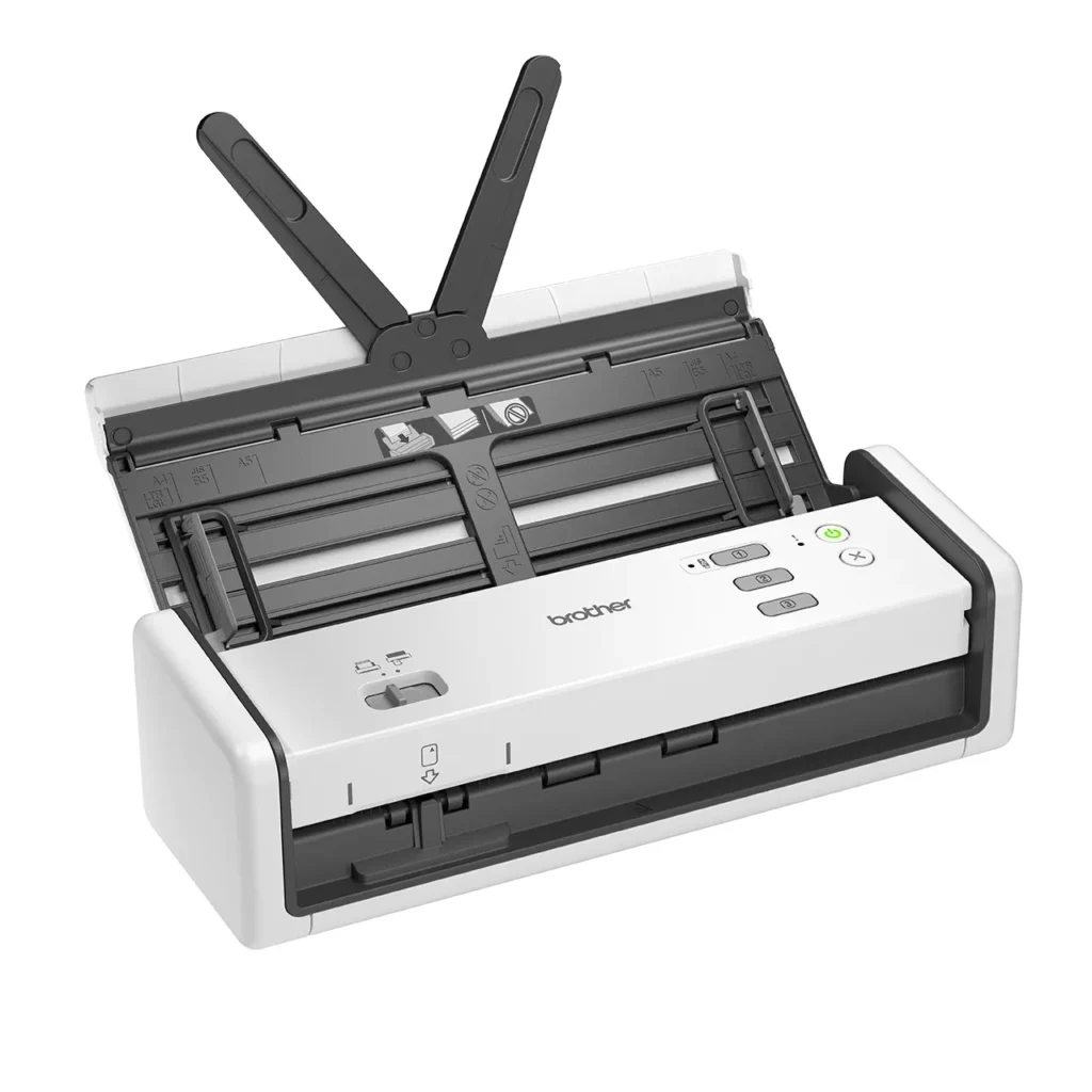 Brother ADS-1300 Portable Document Scanner, 30ppm and 60ipm, 2-sided Color Scan, 20 Sheets, USB, White