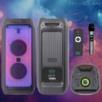 Engage EPS-1022/W80 10"X 2 Party Speaker, Dynamic Disco Lights, Rechargeable Battery, Powerful Audio Performance, FM Radio Functionality, Convenient Remote Control, Black - Image 4