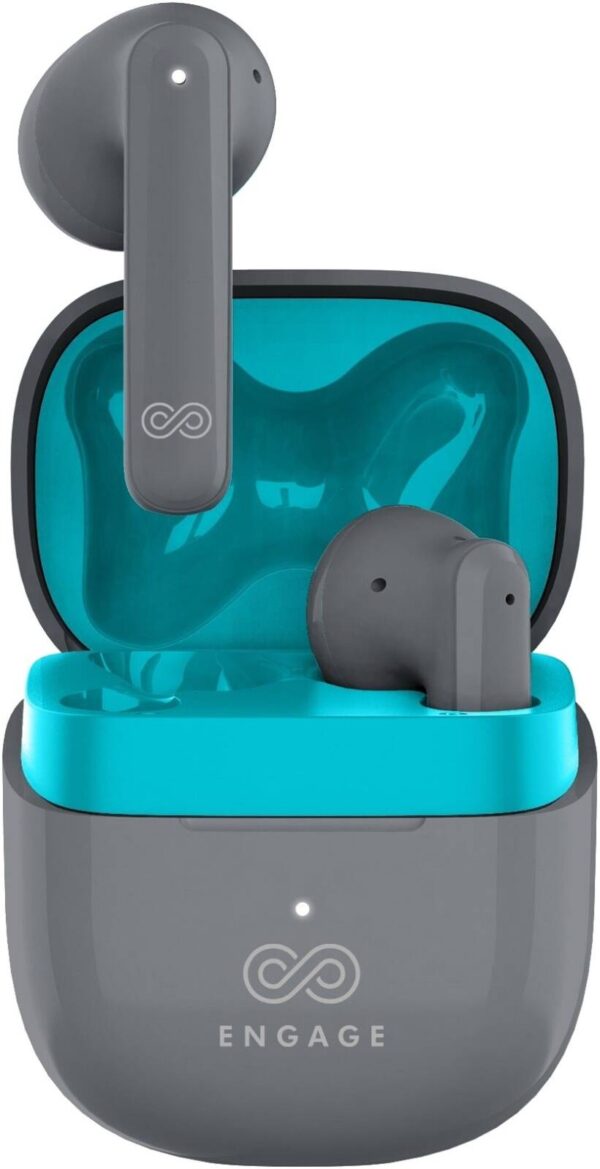 Engage PODS E96 Bluetooth Earbuds, Dual Mic ENC+DNS, 50ms Low Latency, AD6976D4 Chip Support, Easy to Use Touch Controls, 300mAh Battery Capacity, Gray - Image 2
