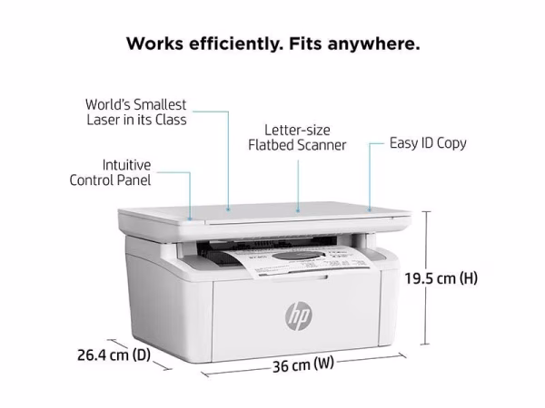 HP LaserJet MFP M141a Multi Function All In One Printer, Up to 21 ppm (Black), 100 Sheets Output Capacity, USB, White - Image 3