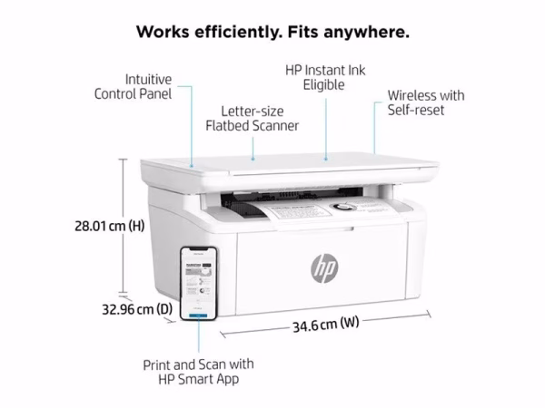 HP LaserJet MFP M141W Printer, Up to 20 ppm Print Speed, 8,000 pages Duty Cycle, 150 Sheet Input Tray, Wi-fi, White - Image 5