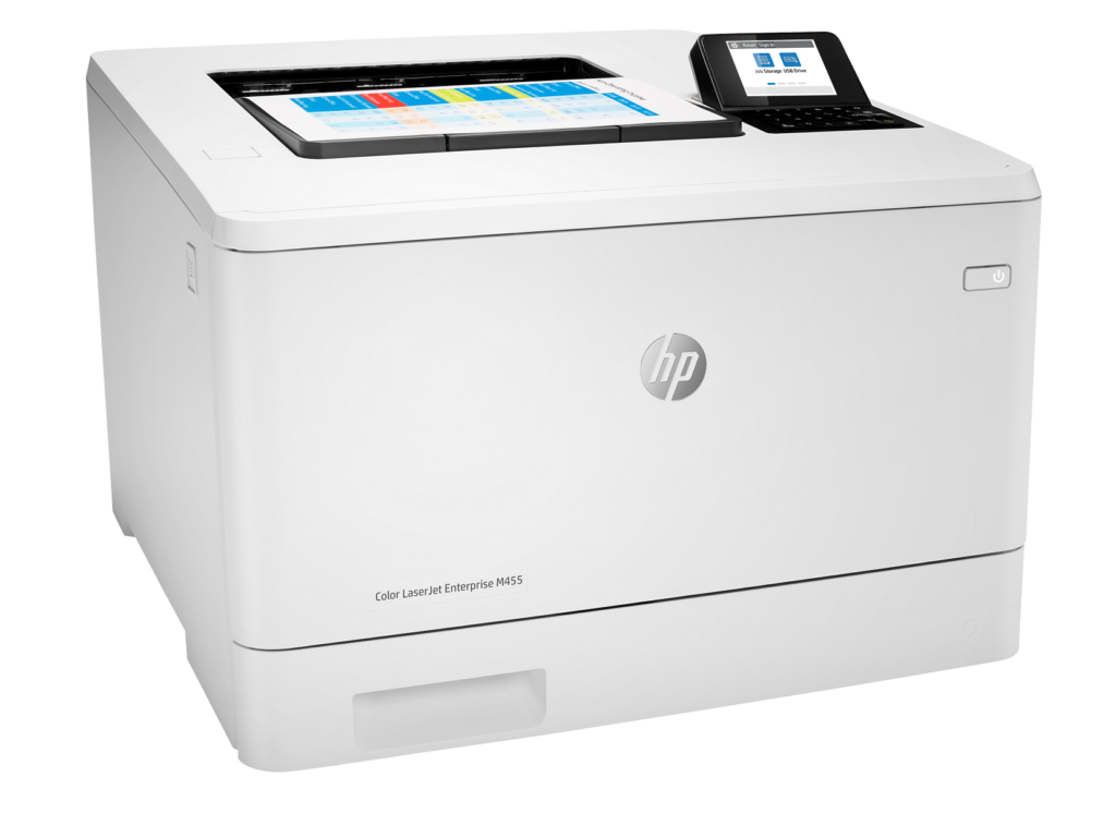 HP Color LaserJet M455dn Printer, Up to 28ppm Print Speed, 250 Sheet Input Tray, USB, Ethernet, Wi-Fi, White
