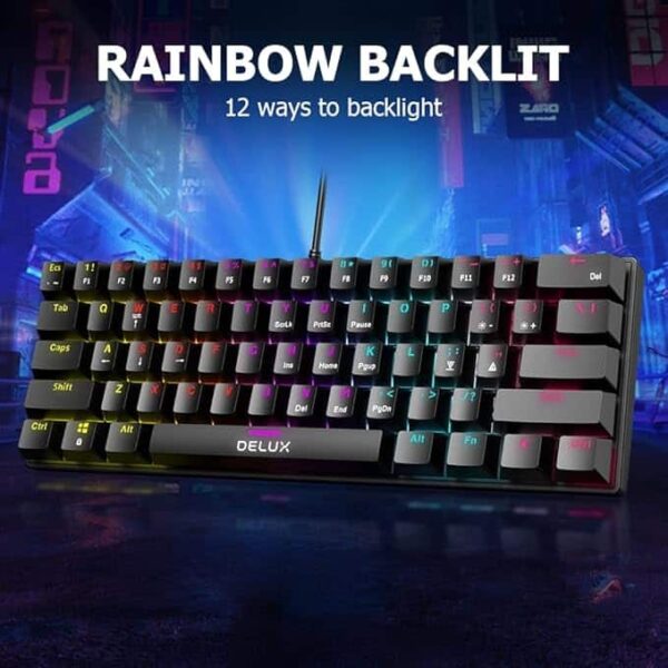 Delux Wired 60 Percent Mini Gaming Keyboard - Image 3