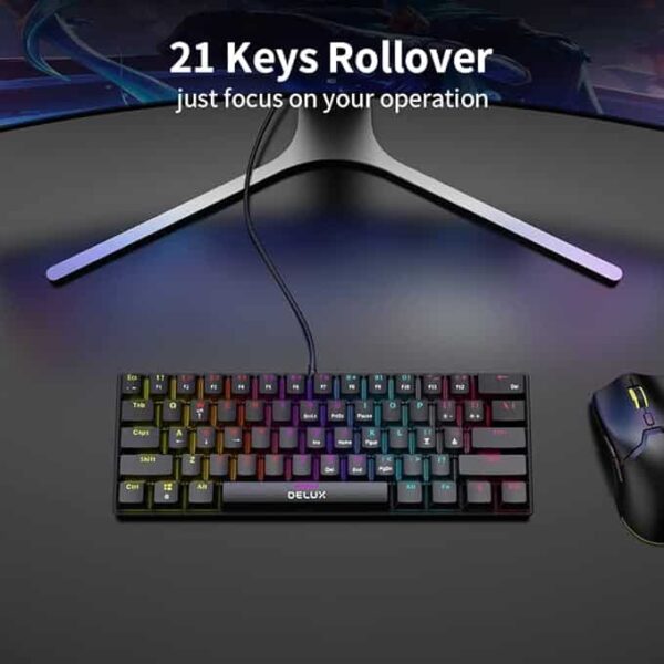 Delux Wired 60 Percent Mini Gaming Keyboard - Image 5