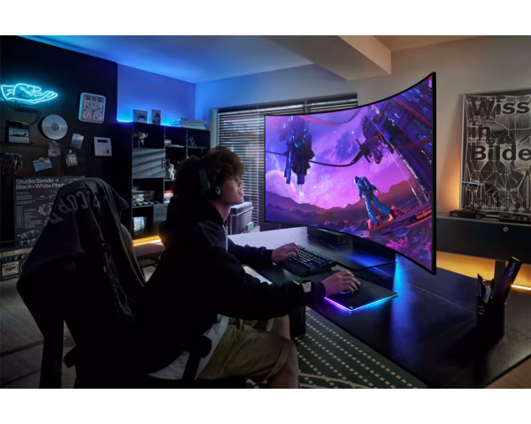 Samsung G97NC Odyssey Ark 55" UHD Curved Gaming Monitor, Quantum Mini-LED Panel, 165Hz Refresh Rate, 1ms Response Time, Black, Open Box (QC Done) - Image 9