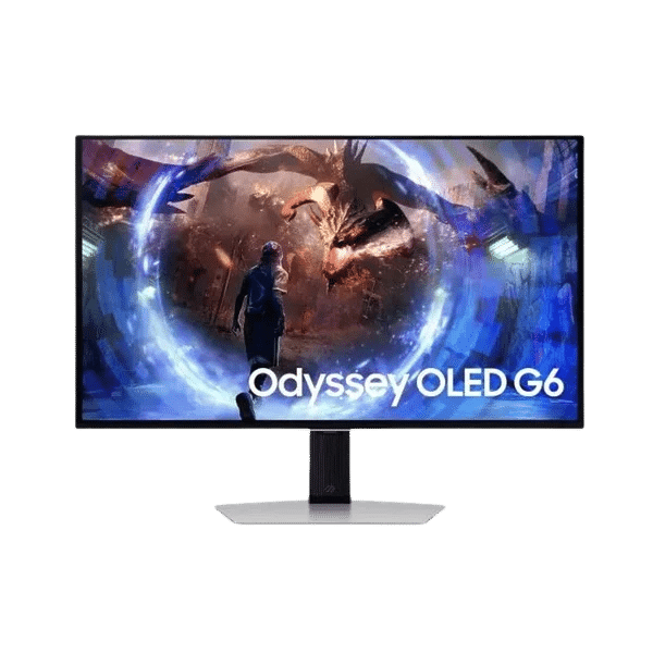 Samsung Odyssey OLED G6 G60SD Gaming Monitor, 27″ QHD OLED Display, 360Hz Refresh Rate, 0.03ms Response Time, Silver, LS27DG602SMXUE