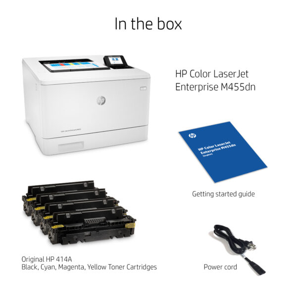 HP Color LaserJet M455dn Printer, Up to 28ppm Print Speed, 250 Sheet Input Tray, USB, Ethernet, Wi-Fi, White - Image 8
