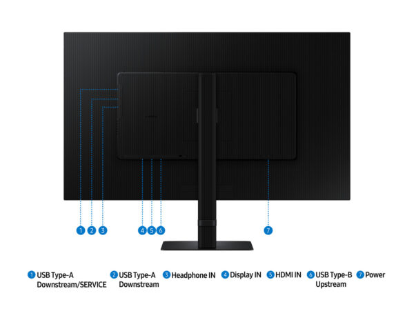 Samsung ViewFinity S8 S80D 32" Monitor, 4K UHD VA Display, 60Hz Refresh Rate, 5ms Response Time, Black - Image 8
