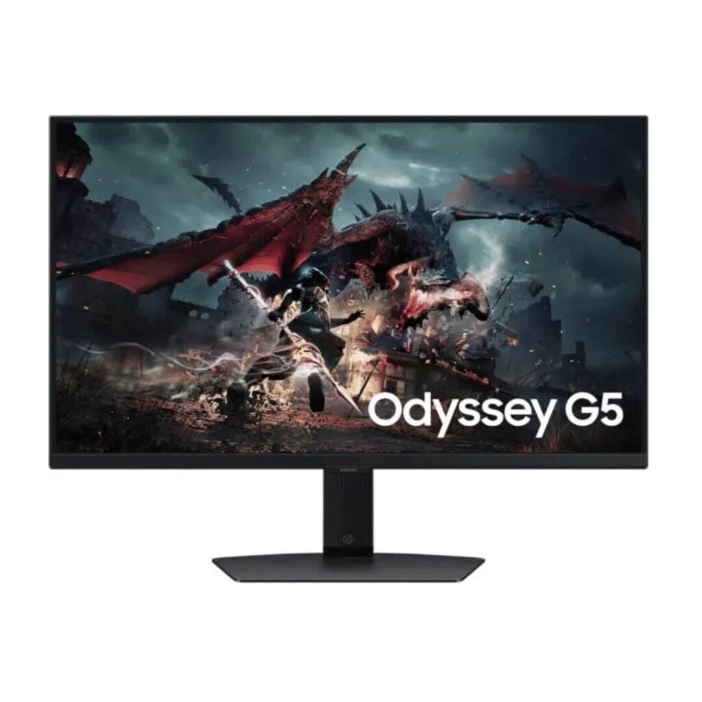 Samsung Odyssey G5 G50D Gaming Monitor, 27″ 2K QHD IPS Display, 180Hz Refresh Rate, 1ms Response Time, Black