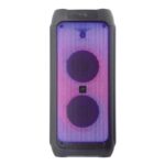 Engage EPS-1022/W80 10"X 2 Party Speaker, Dynamic Disco Lights, Rechargeable Battery, Powerful Audio Performance, FM Radio Functionality, Convenient Remote Control, Black
