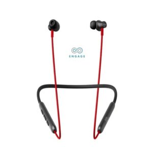 Engage Neck Band E54S Bluetooth Headset, Single Mic ENC, 50ms Low Latency, Bluetooth 5.3 Connectivity, USB Type-C Interface, Black / Red