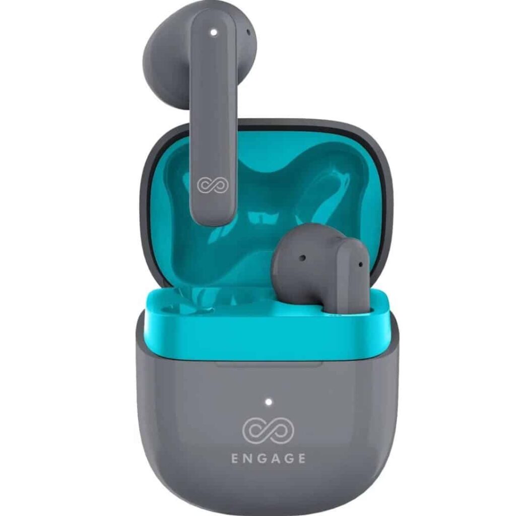 Engage PODS E96 Bluetooth Earbuds, Dual Mic ENC+DNS, 50ms Low Latency, AD6976D4 Chip Support, Easy to Use Touch Controls, 300mAh Battery Capacity, Gray