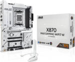 Asus X870 Max Gaming Wi-Fi 7 ATX Motherboard, AM5 Socket, 4× DDR5 DIMM, Max 256GB Memory, Wi-Fi 7, Bluetooth, White