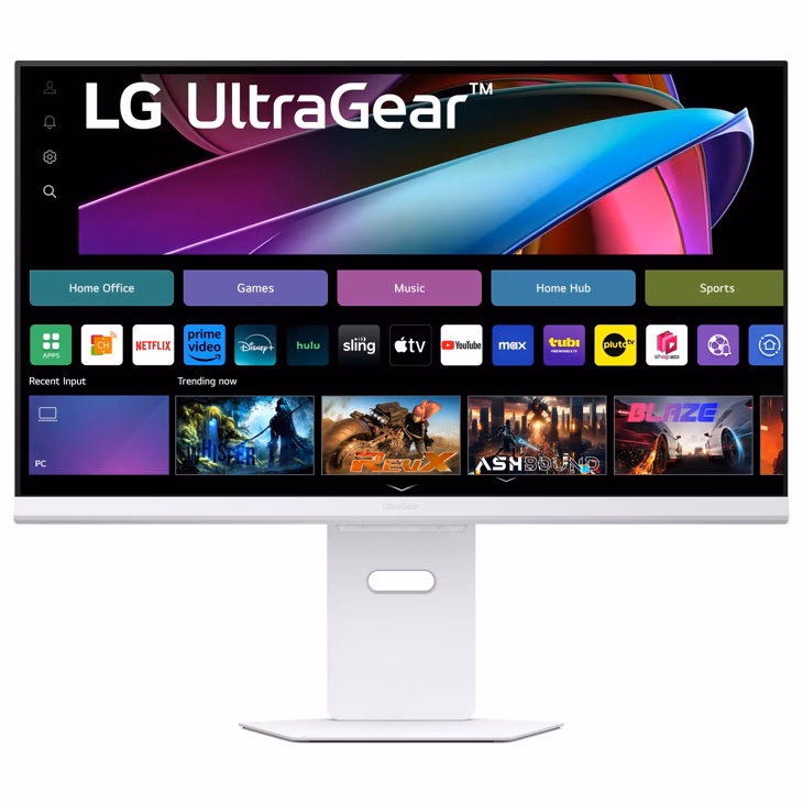 LG 32″ 32G810SA UltraGear™ AI Smart Gaming Monitor, 4K IPS Panel, 144Hz Refresh Rate, 1ms Response Time, G-sync Compatible, WebOS, White