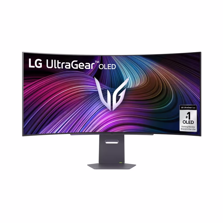 LG 45″ 45GX90SA UltraGear™ OLED Curved Gaming Monitor, WQHD Resolution, 240Hz Refresh Rate, 0.03ms Response Time, G-Sync Compatible, WebOS, Black