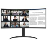 LG 34" 34WR55QK UltraWide WQHD 1440P Curved Monitor with USB Type-C, HDR10, 100Hz Refresh Rate, Black