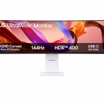 LG 49" 49U950A UltraWide™ Monitor, Dual QHD Curved Display, 144Hz Refresh Rate, 400Nits Brightness, White